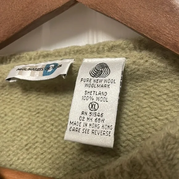 Vintage Paul Harris Nordic Fair Isle Shetland Wool Full Zip Sweater Sz S - Picture 15 of 16